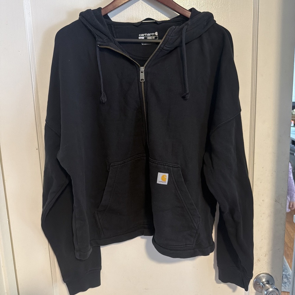 Carhartt tangle loose fit Youth 12-14 Zip Up Sweater black full zip